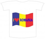 Tricou imprimat "I love Romania"