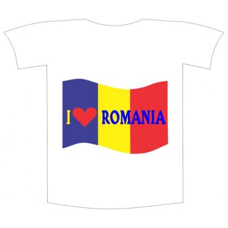 Tricou imprimat "I love Romania"