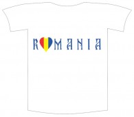 Tricou imprimat "I love Romania" inima