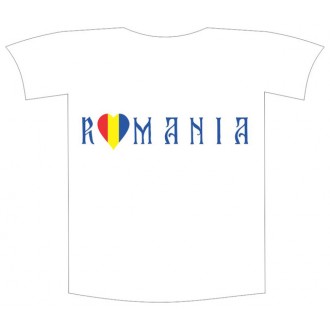 Tricou imprimat "I love Romania" inima